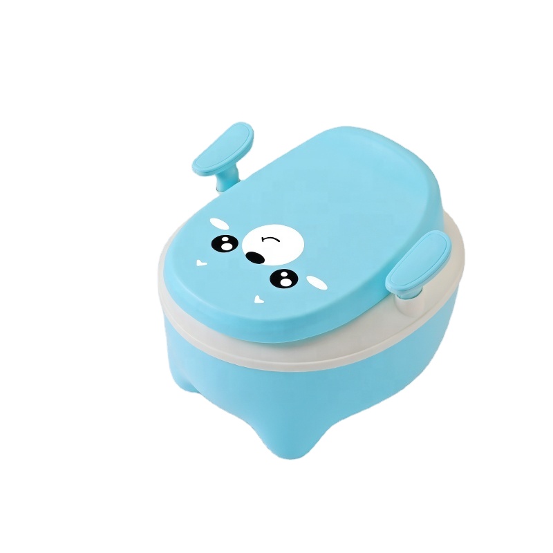 2021 Cute animal-shaped plastic toilet chair baby potty training seat with armrest