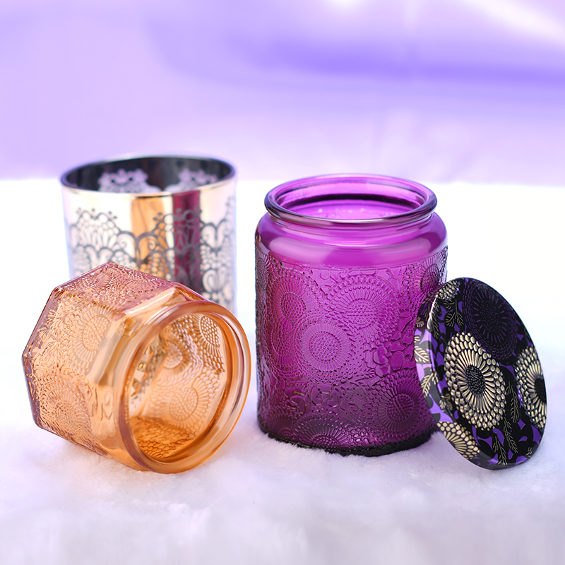 Wholesale Luxury Empty Recycled 4oz 8oz 16oz 100ml 250ml 500ml Brown Green White Amber Frosted Wide Mouth Glass Candle Jars