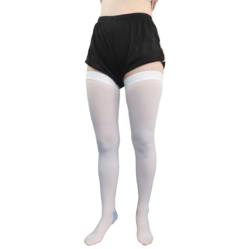 Medical Rehabilitation Thigh High White Anti Embolism Compresson Stockings for Unisex Leg Sleeves