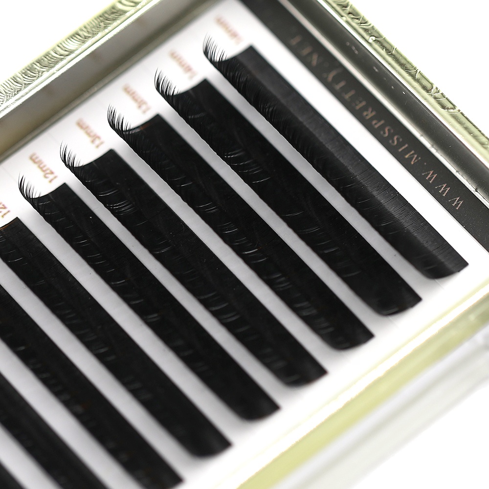 Private Label J B C D L Curl Synthetic Mink Individual Lash Extension Eyelashes with Package Tray