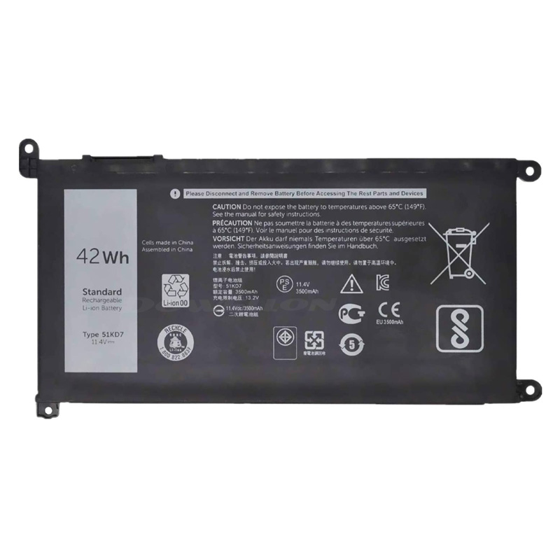 Стандартная перезаряжаемая литий-ионная батарея 51KD7 Y07HK для Dell Chromebook 11 3180 3189 5190 P28T001 3181 2 в 1, ноутбук, ПК