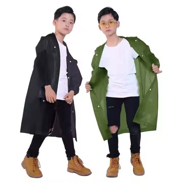 EVA Plastic Lightweight Rain Poncho For Kids Toddler Raincoat with Hood Waterpoof Rain Jacket Coat 3D Cartoon Children Rainwear