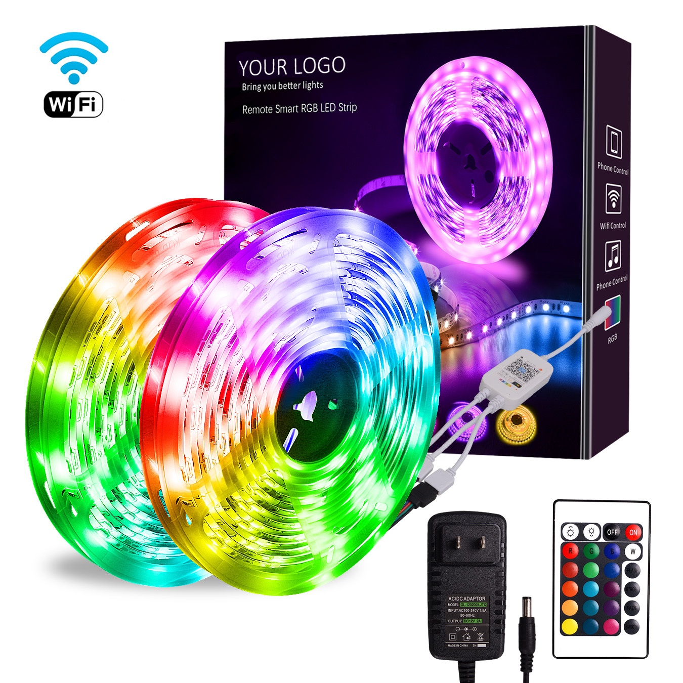 32,8 фута 10 м 5050 RGB Светодиодная лента работает с Alexa, Google Home, смарт-телефон управления Смарт RGB Светодиодная лента с пультом дистанционного управления