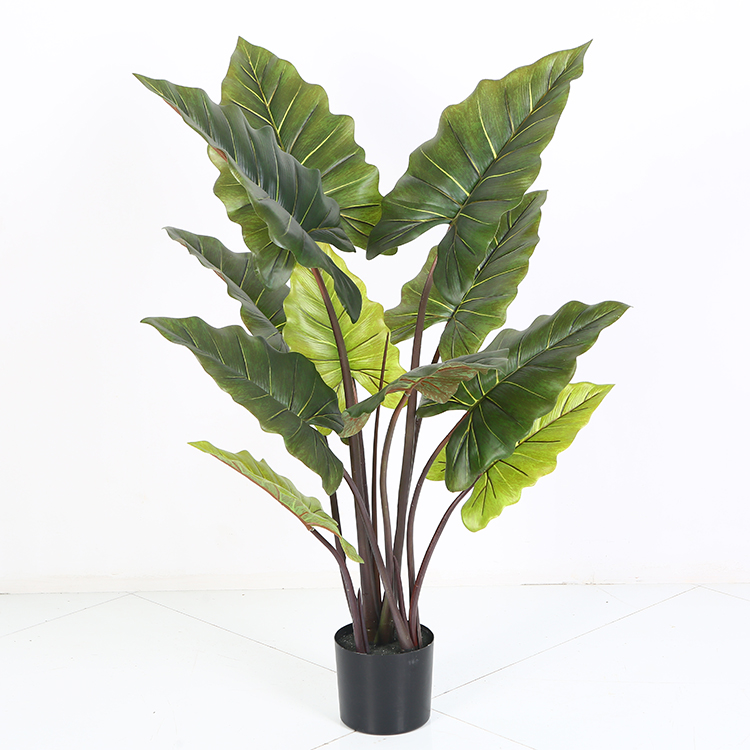 Оптовая продажа имитация Philodendron Erubescens мини зеленое украшение искусственные маленькие растения деревья