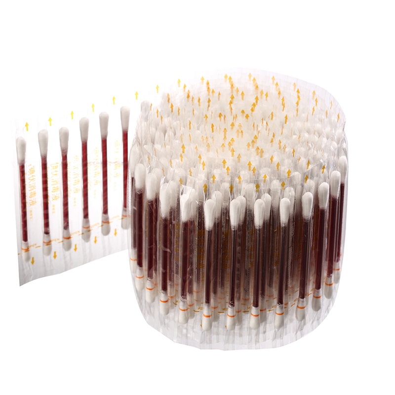 Iodophor cotton swabs Medical disinfection Disposable skin wounds Infant alcohol sterilization Household carry iodine cotton swa