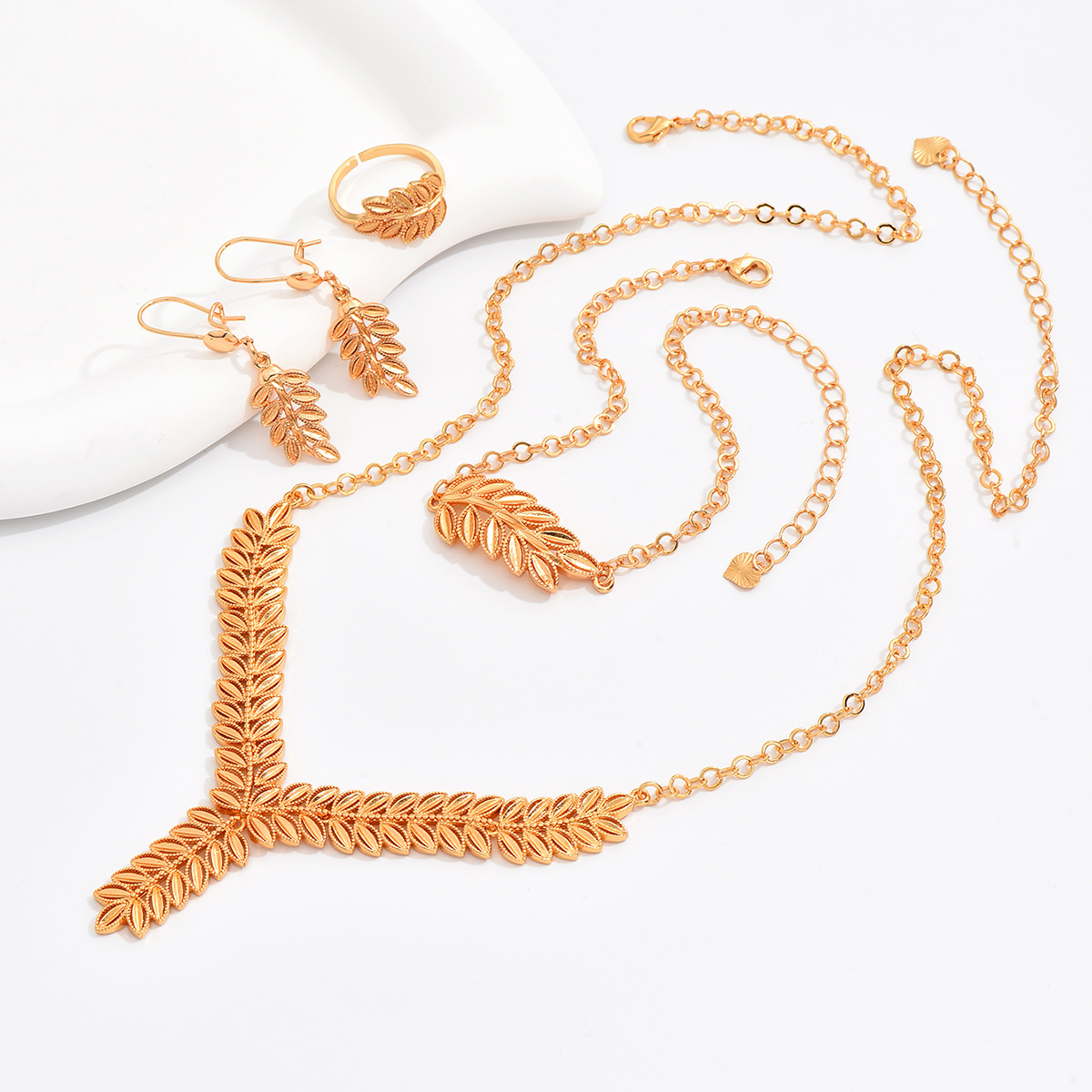 Fashion bridal set luxury jewelry set 18k gold plated gorgeous jewelry set for women