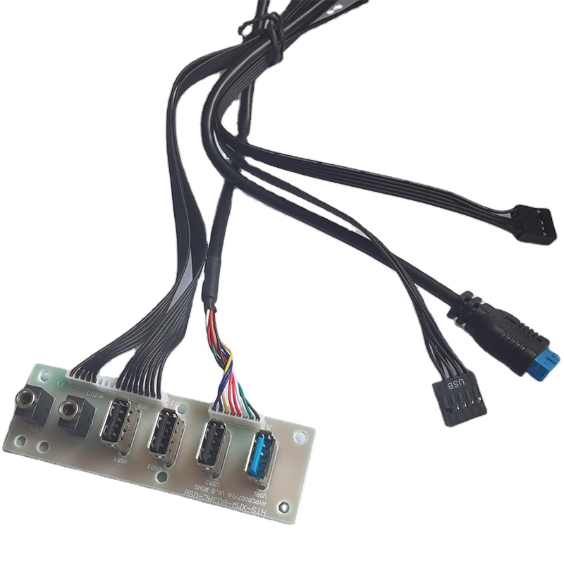 Передний корпус для ПК с аудиомикрофоном, двойной USB 3,0 Type C SPK Mic, шасси кабеля передней панели
