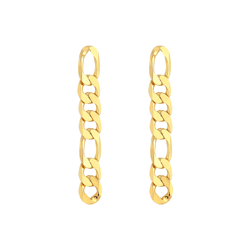2021 New Metal Gold Geometric Chain Modelling Fashion Drop Earrings Long Contracted Temperament Women Earrings Trend