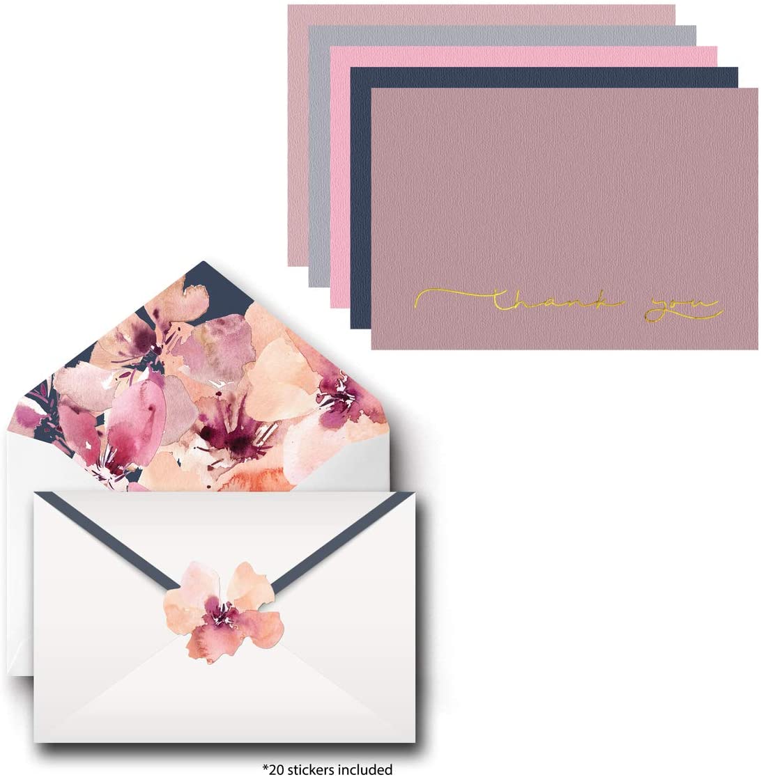 Bulk Thank You Cards with Envelopes and Matching Seal Stickers Set Blank Note Cards for Appreciation Wedding