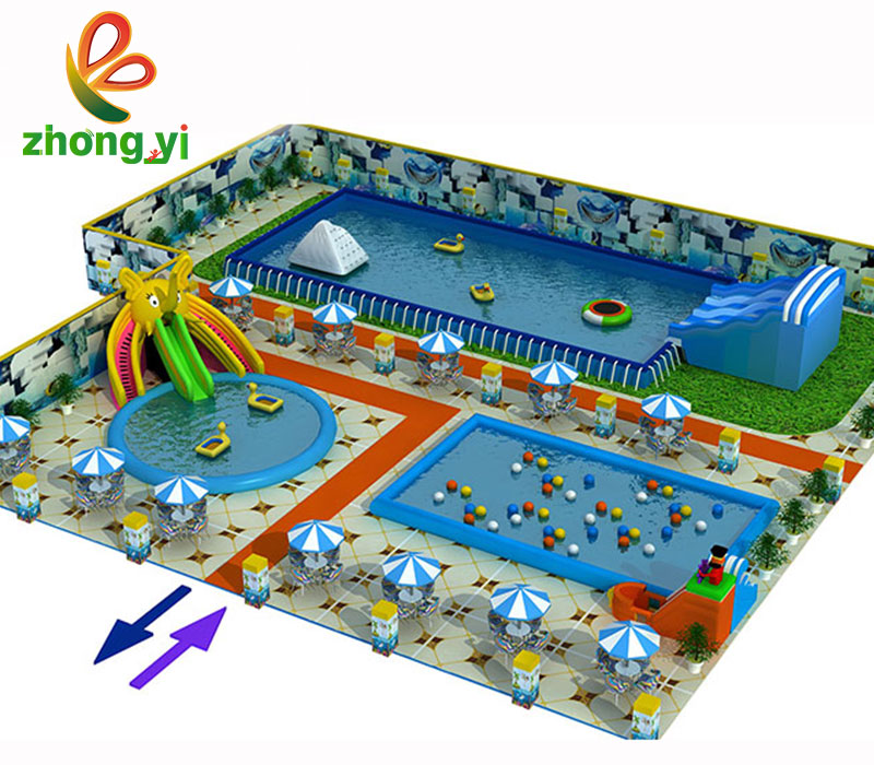 Customized inflatable floating slide water park swimming pool
