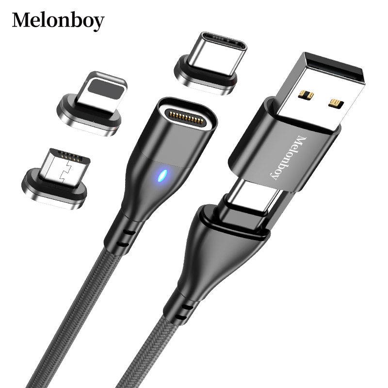 USB-кабель для быстрой зарядки мобильного телефона PD 100 Вт 60 Вт 6 в 1 Магнитный зарядный кабель Micro USB Type C кабель