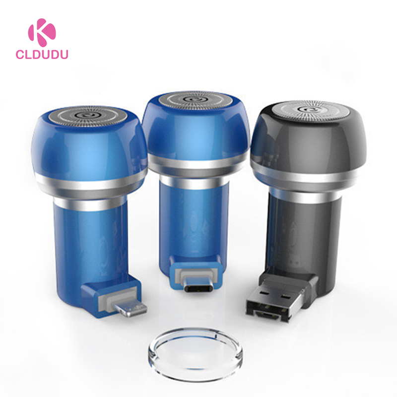 Wholesale portable Mini Magnetic Razor micro shave trimmer machine usb electric Rotary Beard shaver
