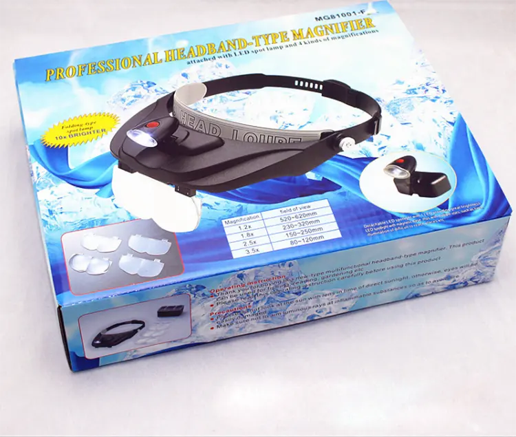 MG81001-F 1.5X 2X 2.5X 3X Head-mounted LED luminous magnifying glass