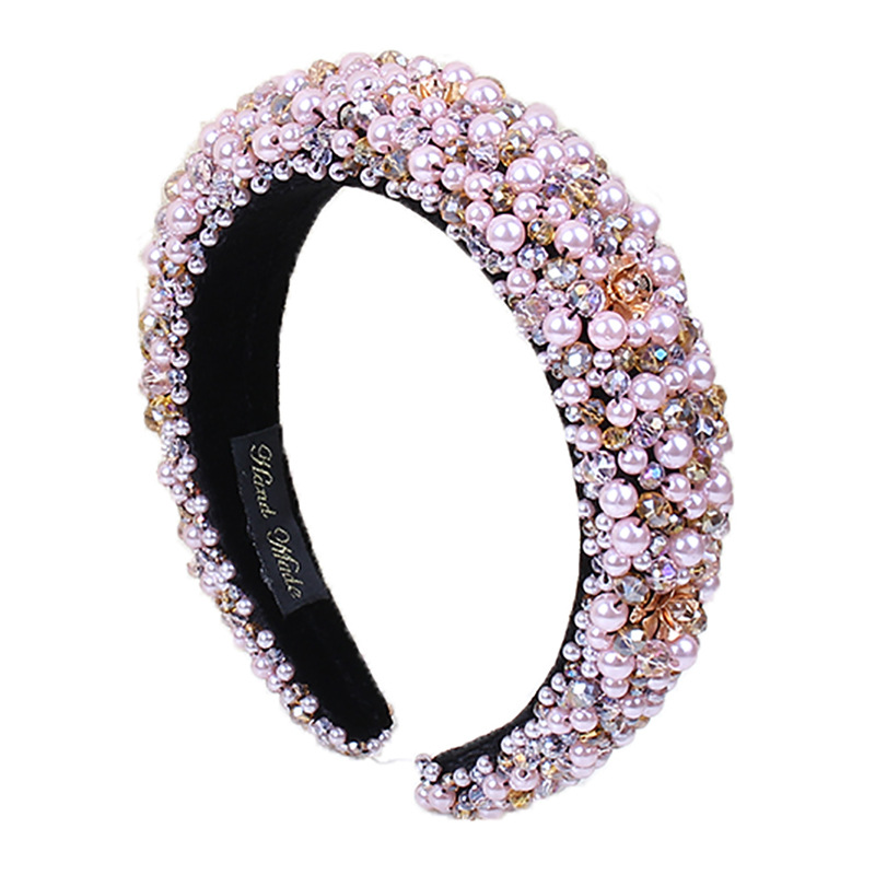 2021 Fashion wholesale western new style baroque retro Press hair crystal The beads fabrics hair hoop