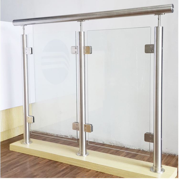 Modern 304 316 stainless steel glass railing for stairs/ stainless steel stair handrail manufacturer