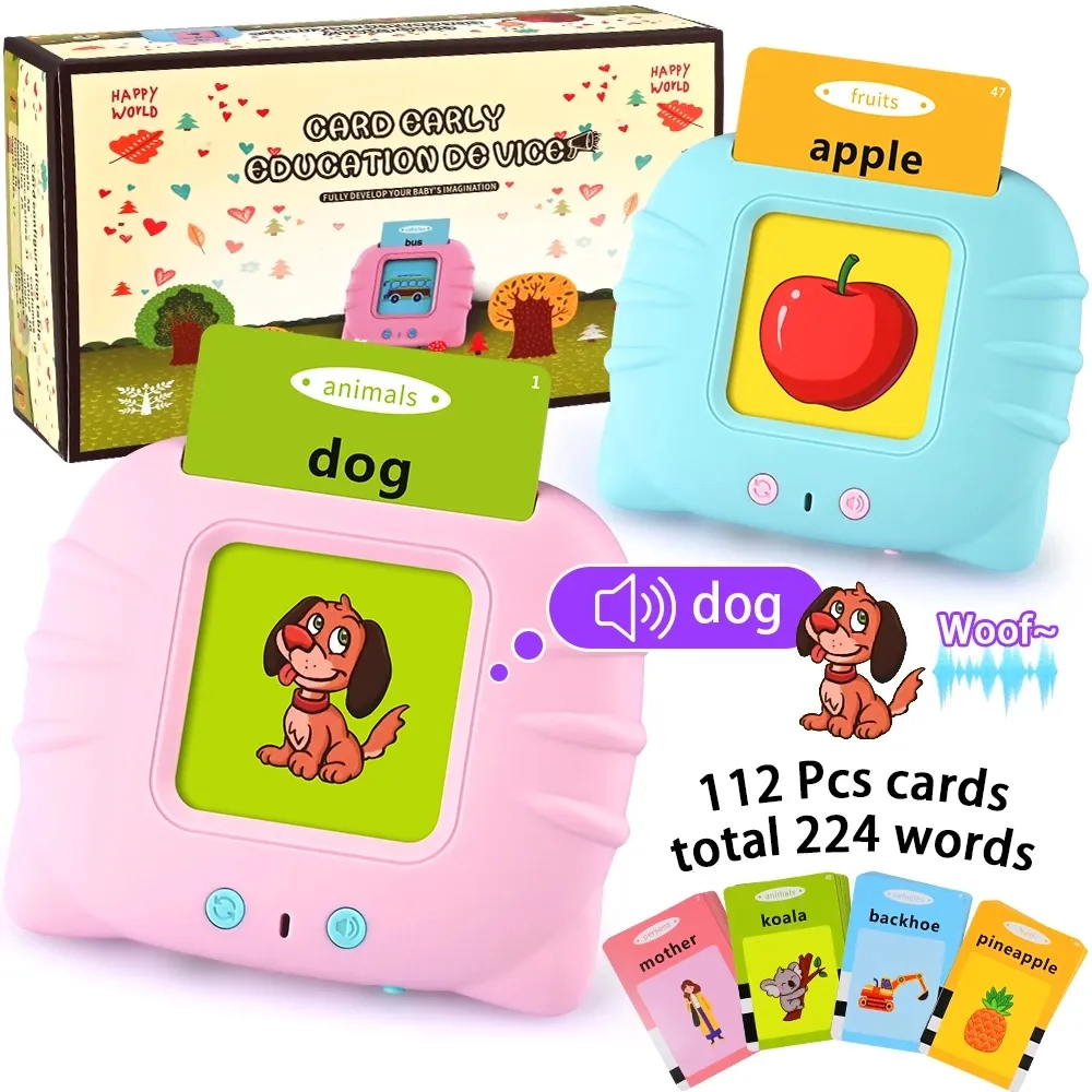 Kids Electronic Cognitive Cards Talking Flash Cards Audio Books Flashcards For Learn English Words Study Toys Game