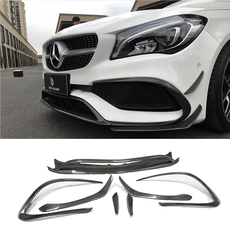 Для Mercedes W117 Fin canard CLA Class carbon fiber CLA45 передний бампер canard fin 2016-2019