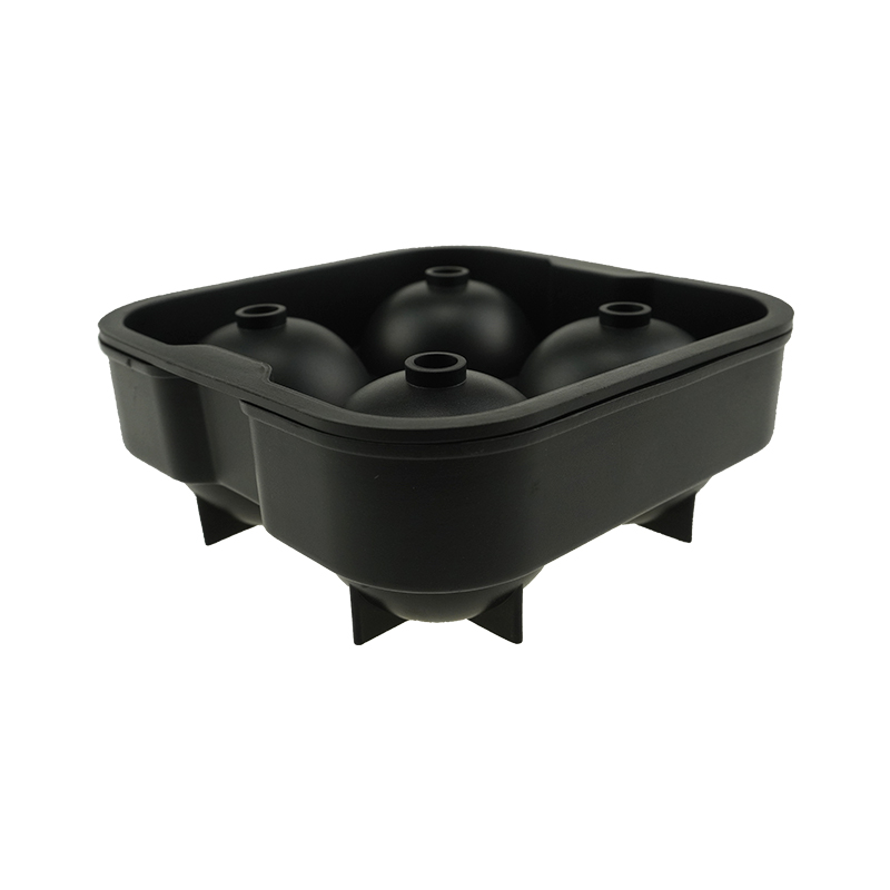 Customized 4 ball cavities silicone ice cube tray rubber round ice mold ice cream mould