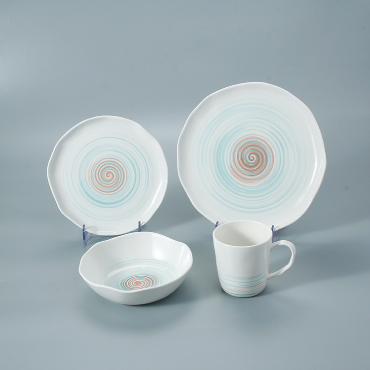 New Stylish White Outdoor Wedding Theme Restaurant Porcelain Banquet Dinning Plates Ceramic Dinner Set Dinnerware Set