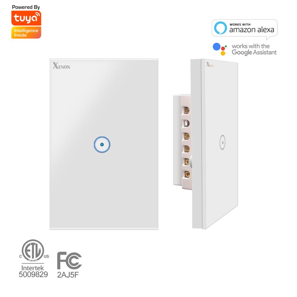 Умный настенный выключатель Xenon Wi-Fi Alexa echo, стеклянная панель, 2 клавиши, цвет слоновой кости, белый, США, сенсорный выключатель, панель 110 В ~ 240 В
