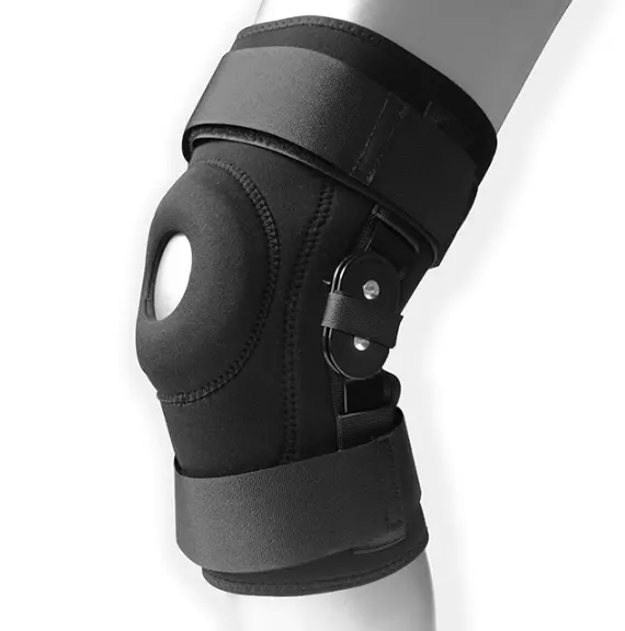 Hinge neoprene knee support Knee Brace with Silicone Pad and Elastic Metal Side Bars for Running Weightlifting Power lifting