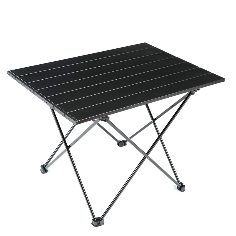 Aluminum Height Adjustable Folding Roll-up Portable camping table light bbq camping picnic folding table