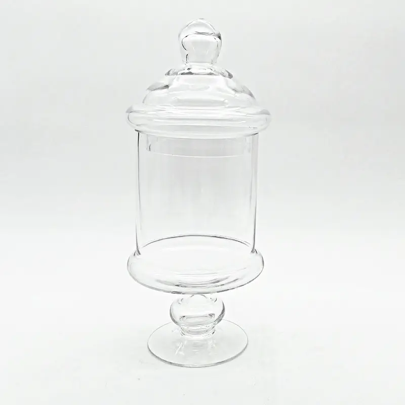 Wholesale Footed Transparent Glass Apothecary Jars for Weddings Candy Buffet Decoration
