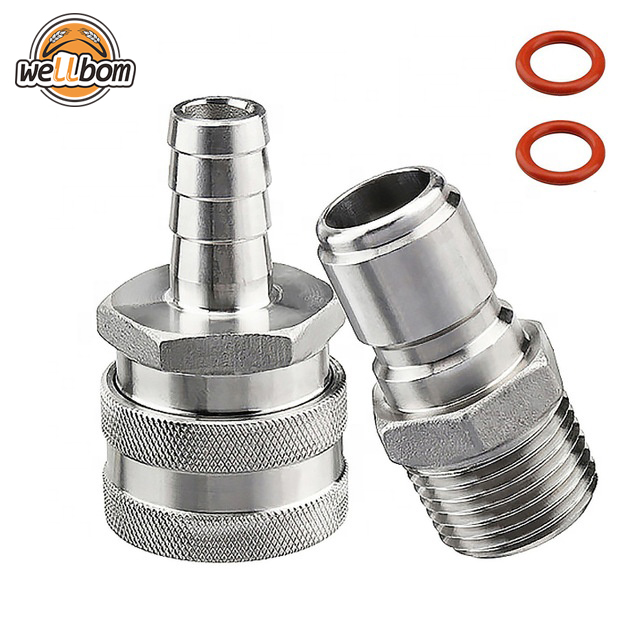1/2 "BSP пива быстрого отсоединения комплект 1/2" Barb 304 из нержавеющей стали для быстрого отсоединения комплект Самогонный аппарат фитинг разъемы домашнее ПИВОВАРЕНИЕ