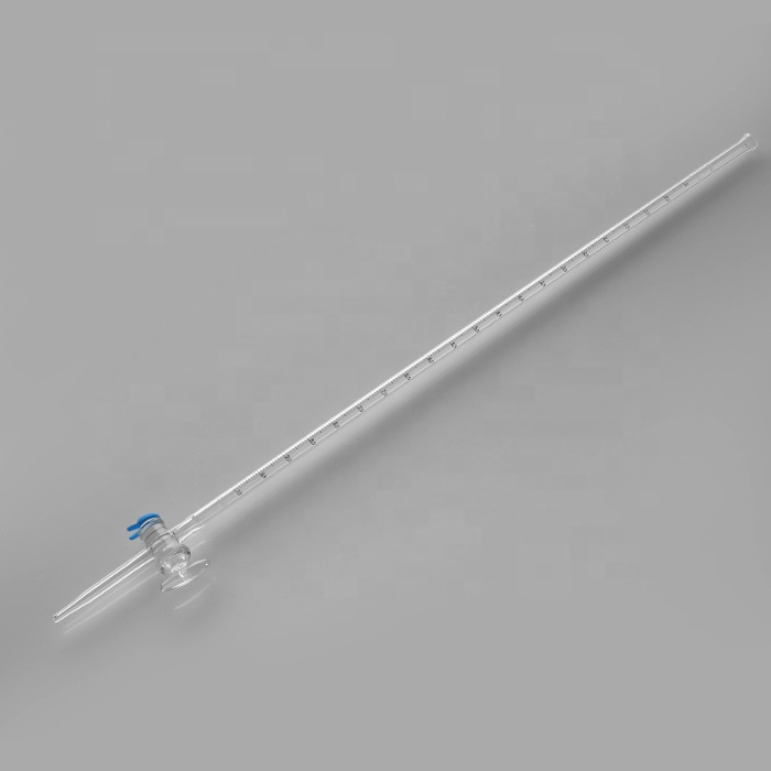 Прозрачная стеклянная белая кислота burette с прямым клапаном класса А 10 мл 25 мл 50 мл 100 мл