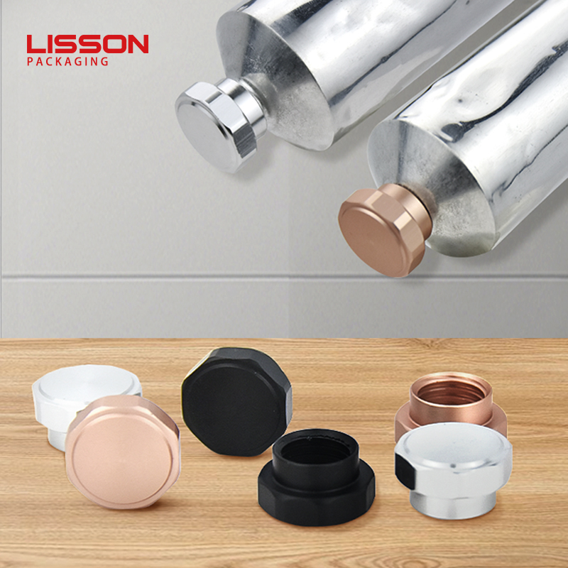 Empty custom Cosmetic Collapsible Aluminum Tubes Packaging with aluminium cap