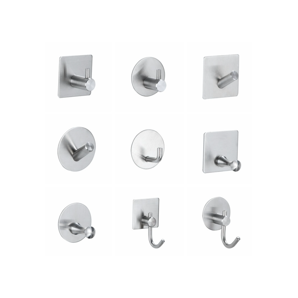 Professional Production 304 Stainless Steel Adhesive Clothing Hangers Bathroom Strong Heavy Duty Wall Cloakroom hook up