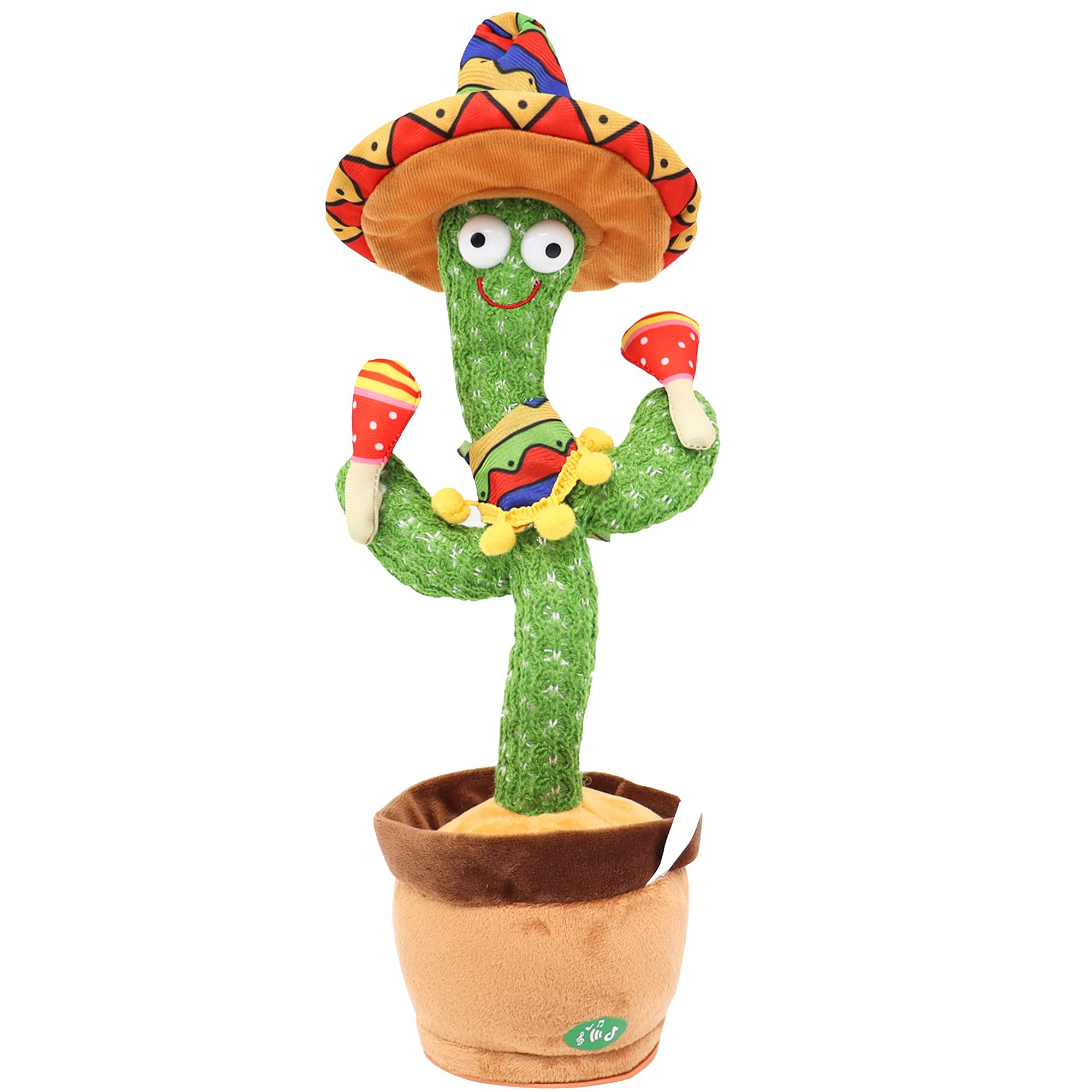 Cactus Toys 120 English Songs Dancing Cactus Plush Toy Singing, Dancing, Recording, Glowing USB Charge