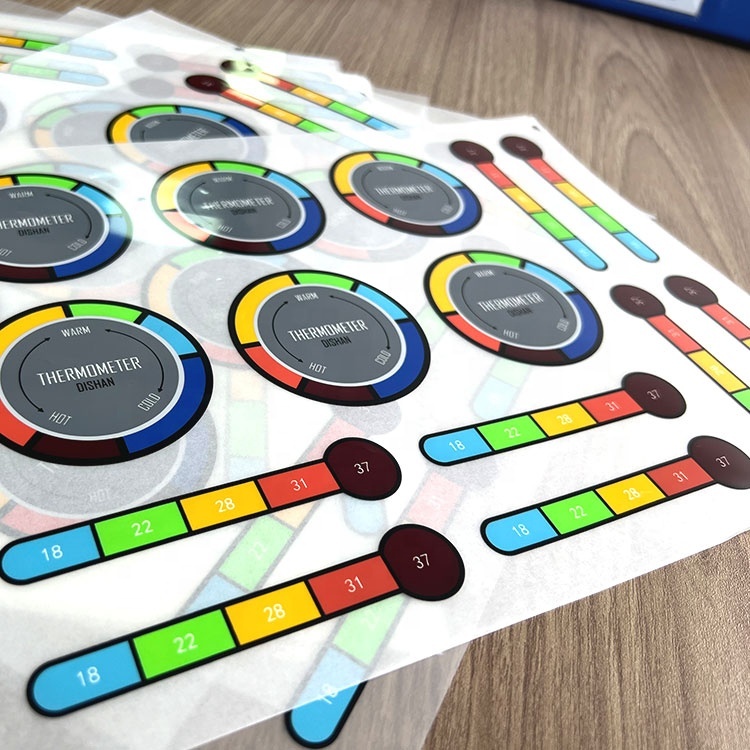 Custom Thermochromic Temperature Sensors Labels Transfers Heat Thermo Transferable Labels Heat Press Sticker Factory