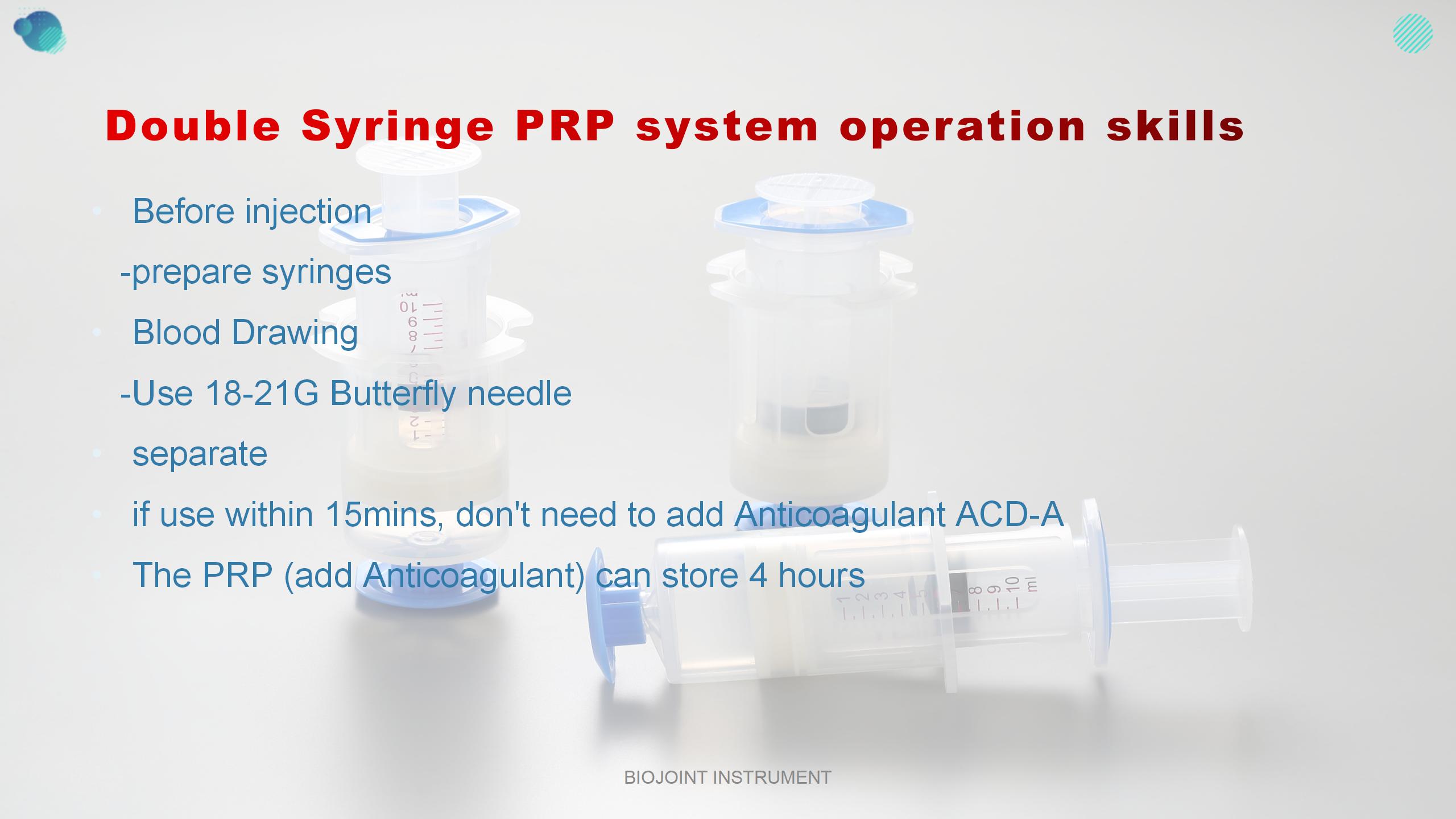 ACP-Autologous conditioned plasma kit, double syringe PRP kits centrifuge, 50ml PRP kits tabletop centrifuge