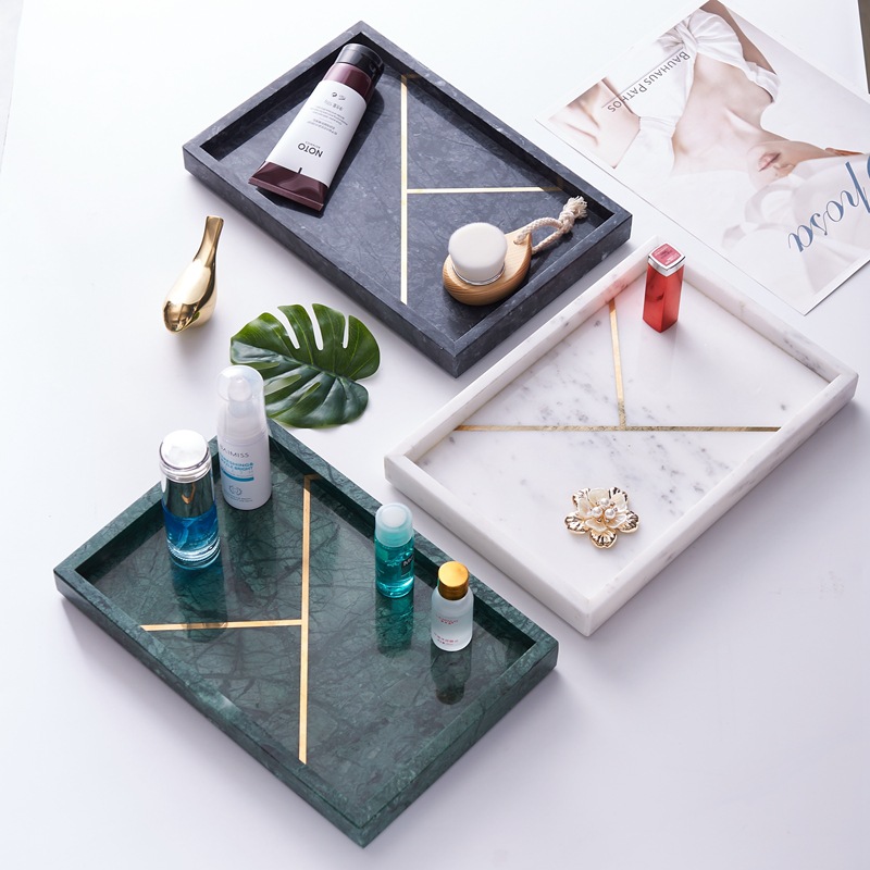 Luxury Candle Jewellery Tray Marble Wedding Decoration Plate Dish Serving Tray