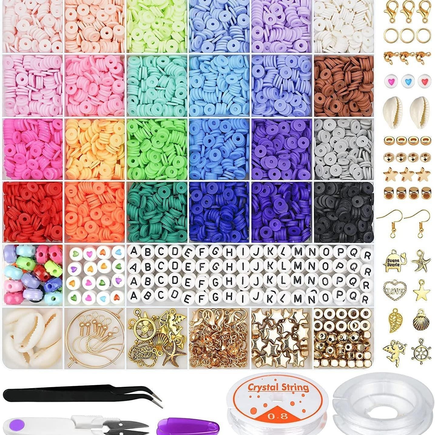 Cross-border hot-selling 24-grid handmade soft pottery set soft pottery beaded clay beads diy jewelry accessories