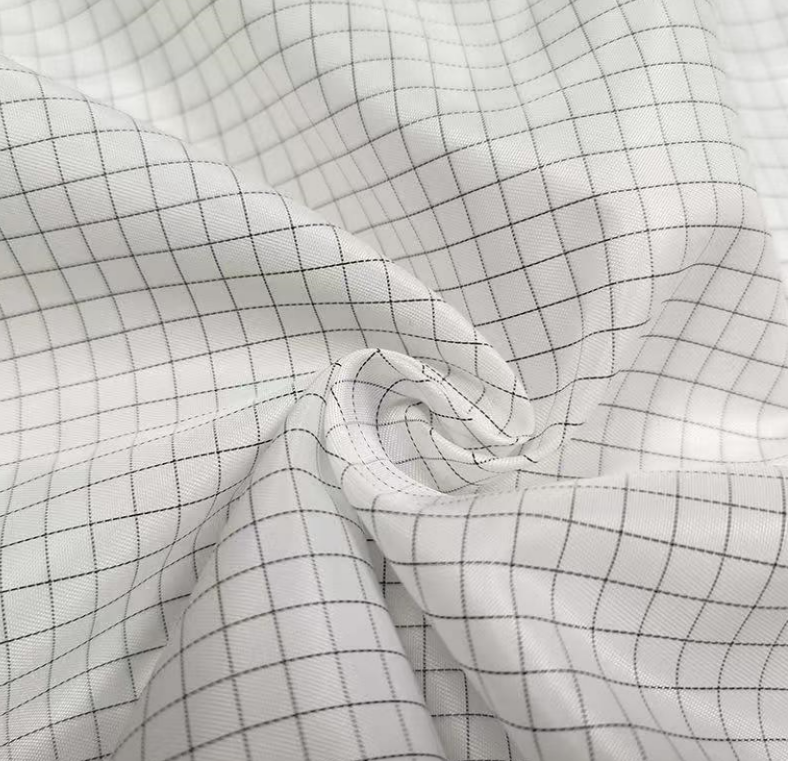 Wholesale antistati Plain Dyed Woven 210T Polyester Taffeta Grid pattern fabric for Suit Lining