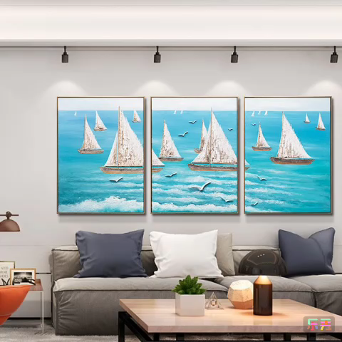 Wall Art Decor Ocean Water Marine Animal 3D Wall Painting For Living Room Magic Seascape Oil Painting On Canvas