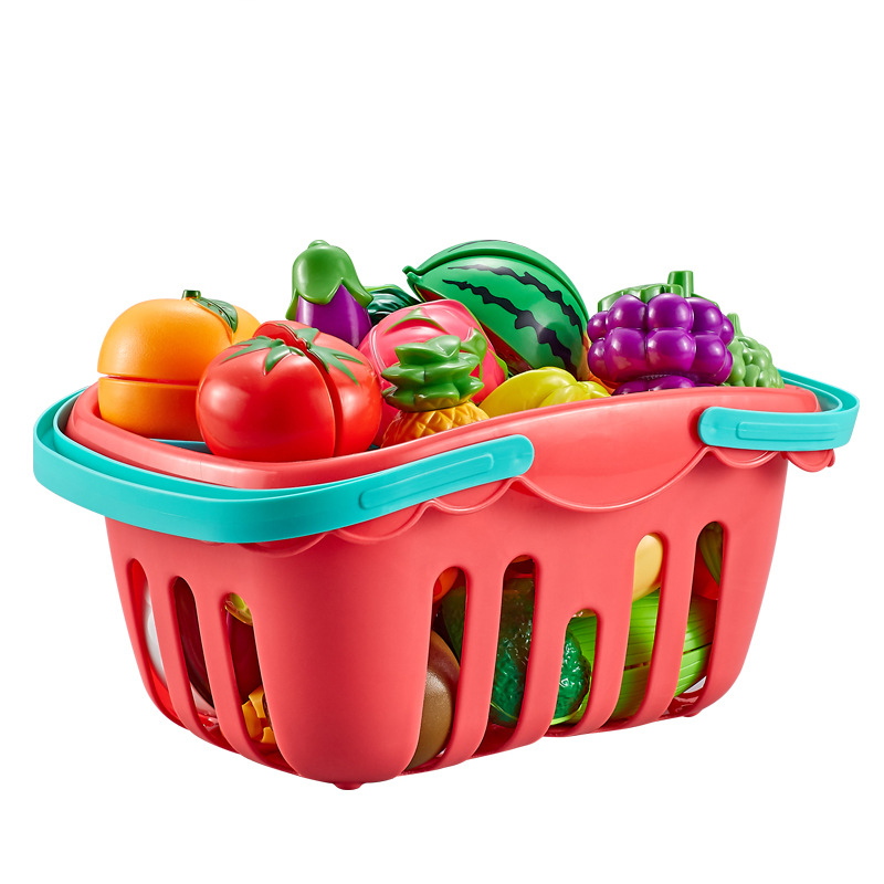 Children's simulation play house kitchen toys cutting vegetables fruit toy set hamburger fast food plastic toys
