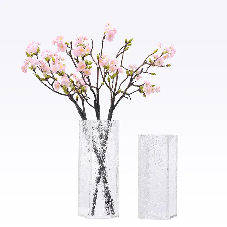 Professional custom transparent rectangular acrylic vase upscale hotel home acrylic vase