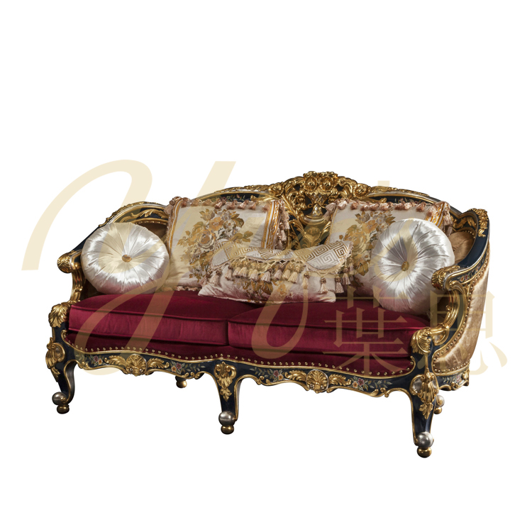 Yips LD-1708-1627 европейской серии (ДВП) древесноволокнистой резьба ручная роспись цветочный узор гостиной класса люкс 2-местный диван-кровать