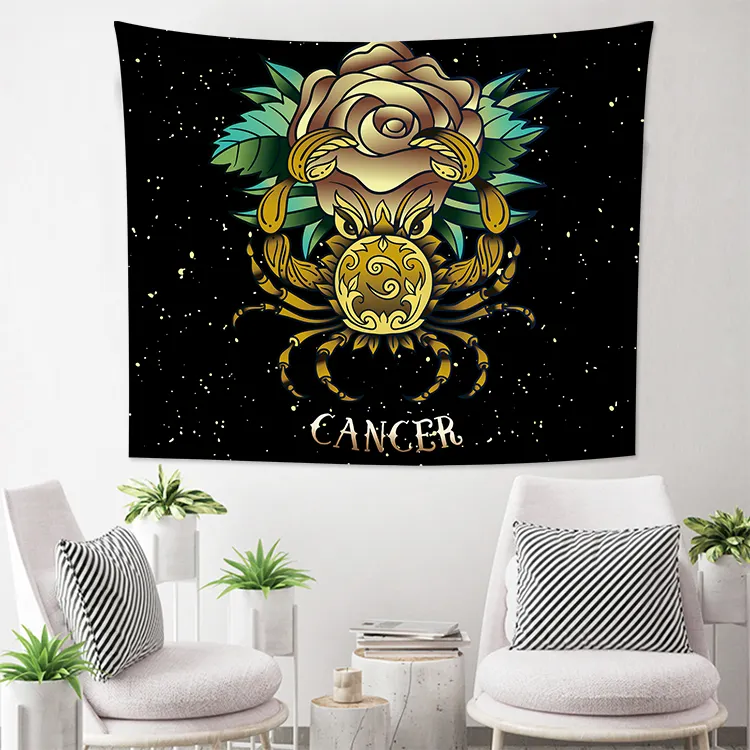 Aquarius Constellation Tapestry Signs of The Zodiac Astrology Horoscope Tapestry Wall Hanging for Bedroom Living Room Dorm
