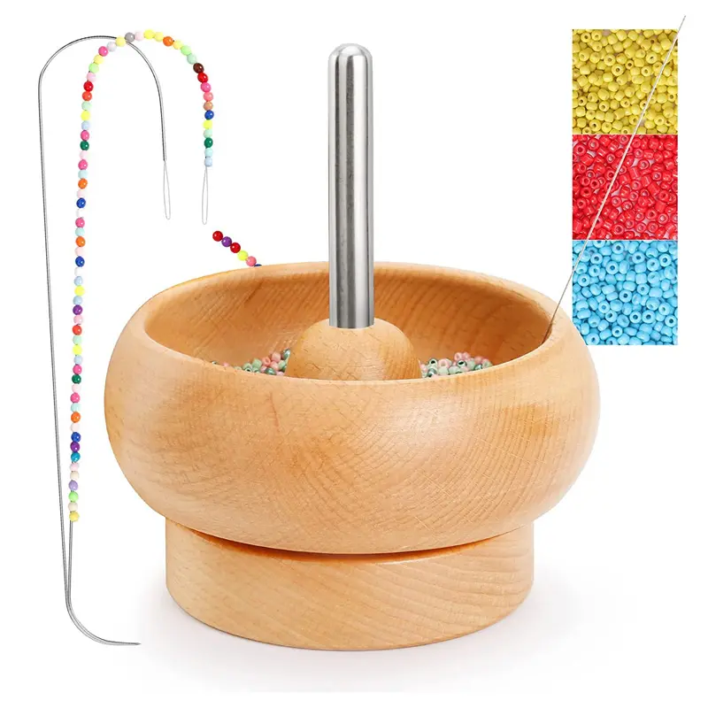 Relieve Fidget Wood Wind Bead Spinner Change Bowls Jewellery Making Tools bead spinner
