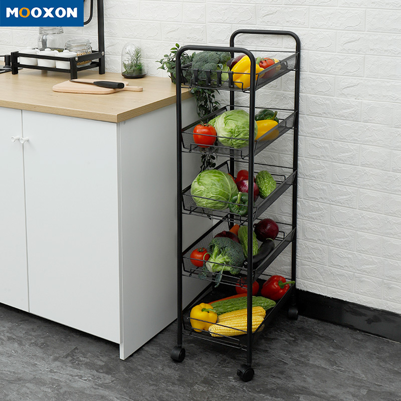 4 Tier Mesh Wire Rolling Cart Kitchen Storage Organizer Utility Cart Full Metal Basket Storage Trolley Carts