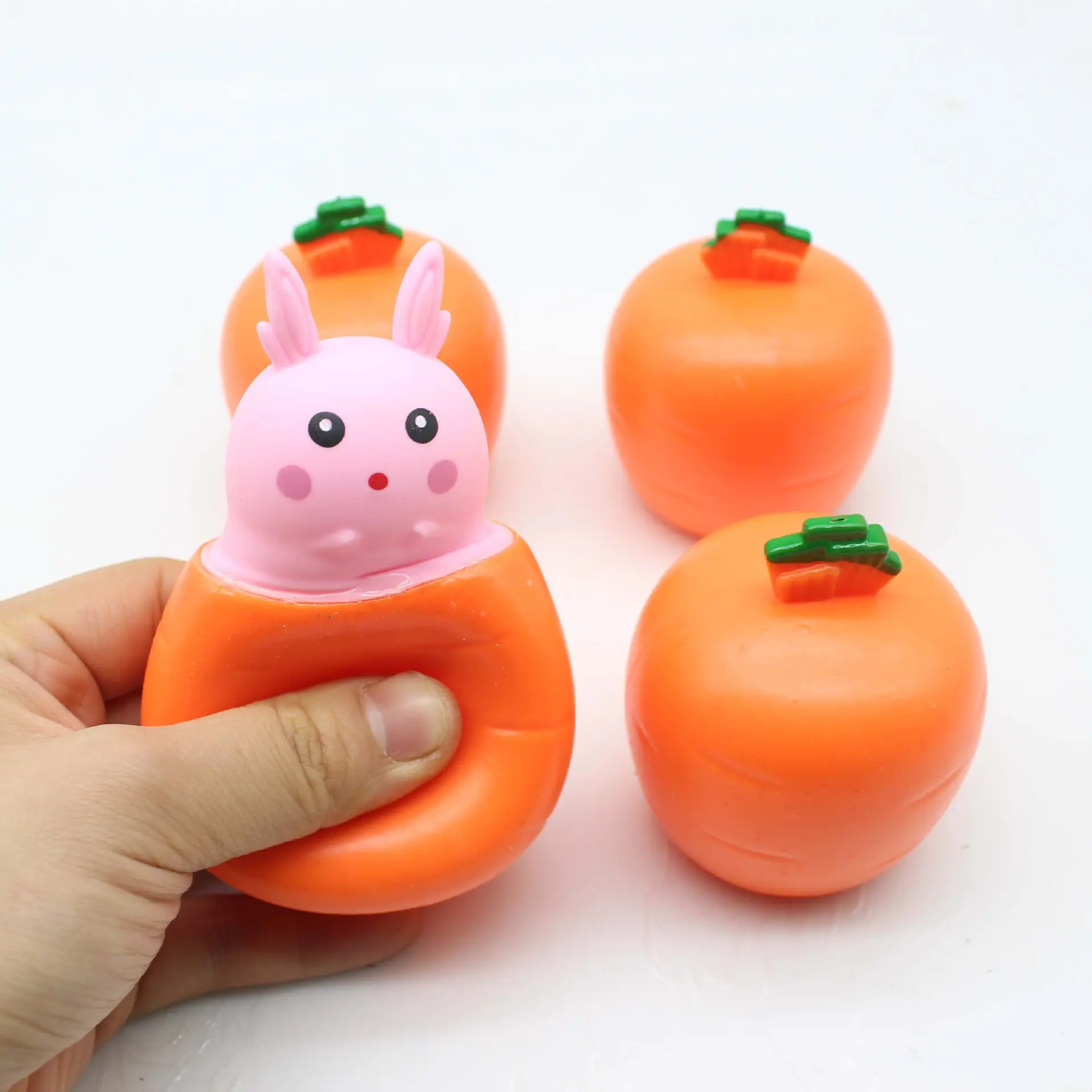 Stress Relief Fidget Toys Pop Up Squishy Rabbit Squeeze Toys Squishes Carrot Rabbit for Easter