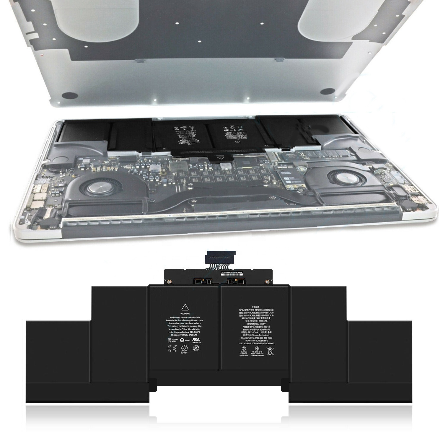 Сменный аккумулятор A1618 для Apple MacBook Pro 15 дюймов, A1398 EMC 2909 2015