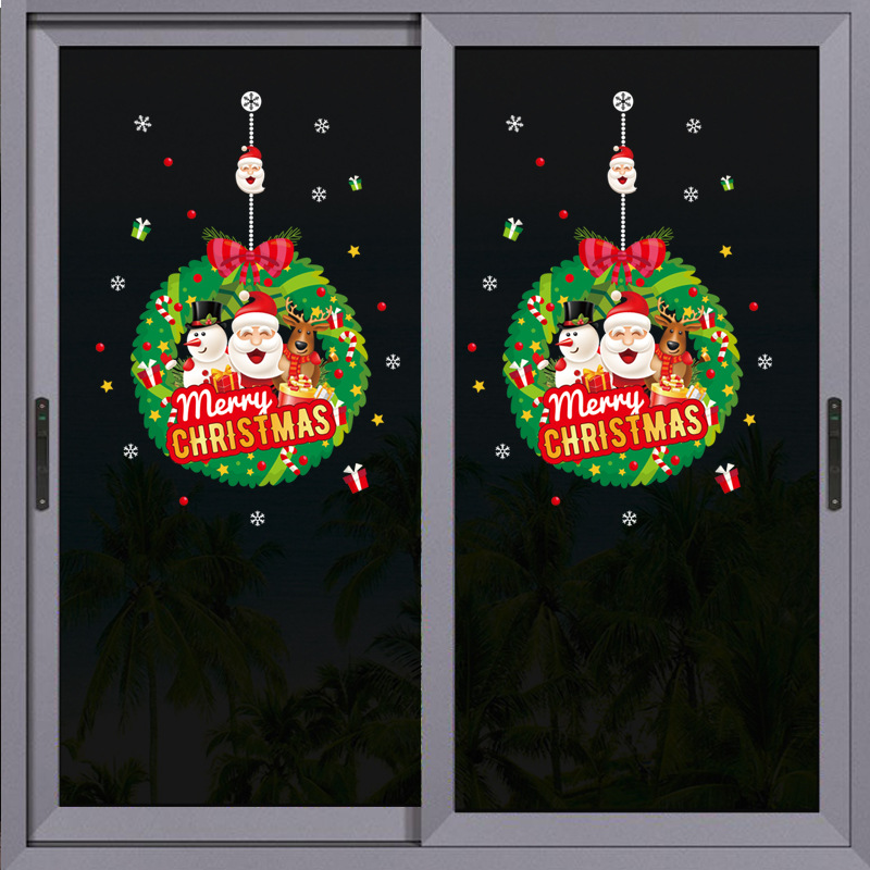 Waterproof Personalized Christmas Decorations Indoor Decorative Stickers Set DIY Home Wall Decor Stickers