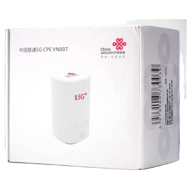 China Unicom 5G CPE VN007 5G NSA/SA NR n1/n3/n8/n20/n21/n77/n78/n79 4G LTE Band1/3/8 UNISOC V510 Chipset 2.3Gbps Wireless CPE