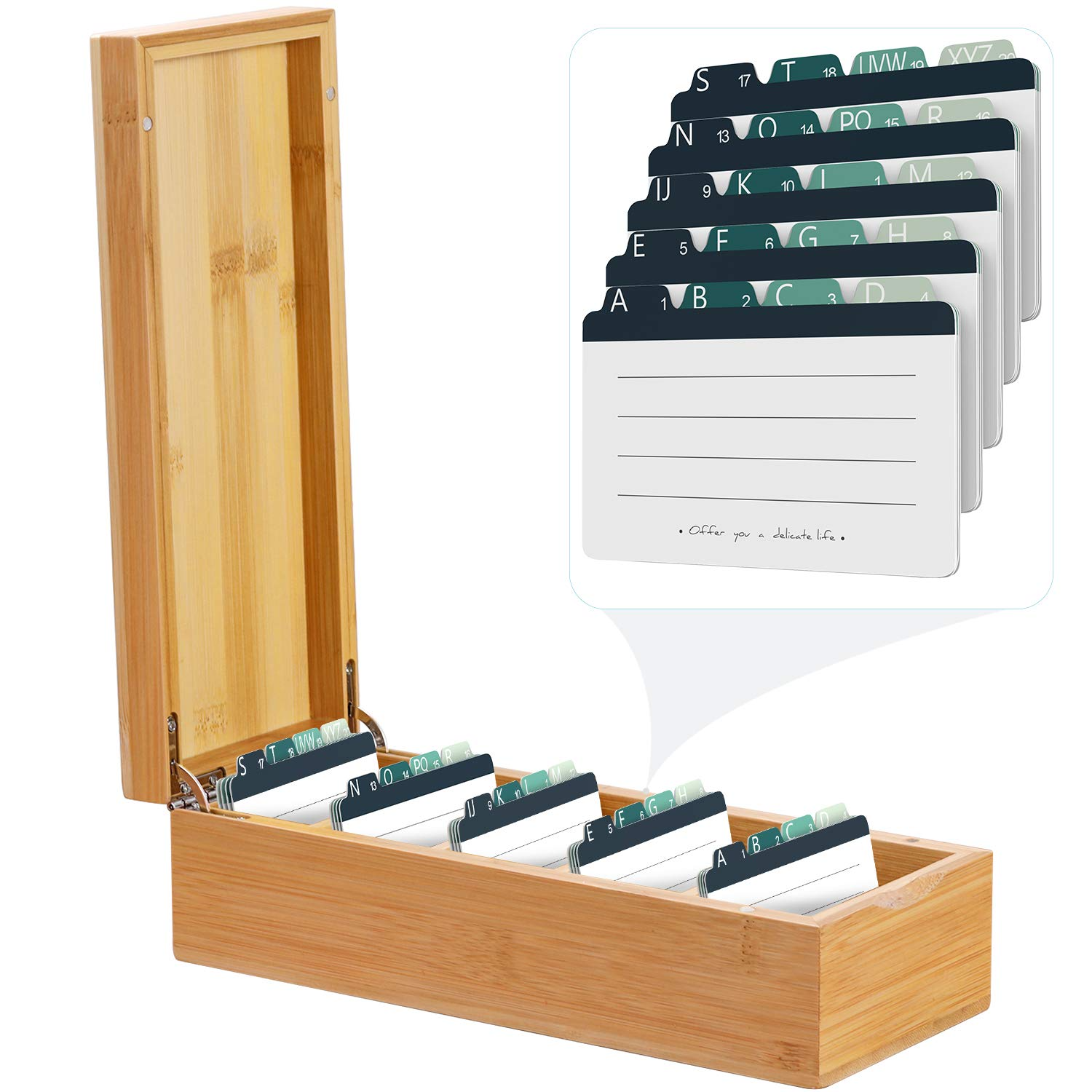 MaxGear 2.2 x 3.5 inches Bamboo Business Card Holder