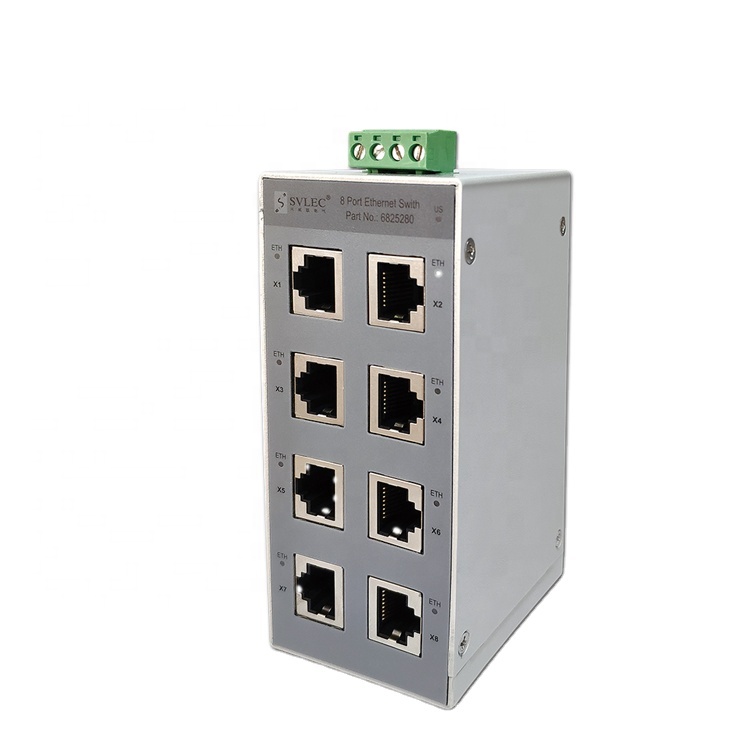 Svlec 8 портов 24V din-рейку mini 10 100 1000 м гигабитный промышленный Ethernet коммутатор Ethernet